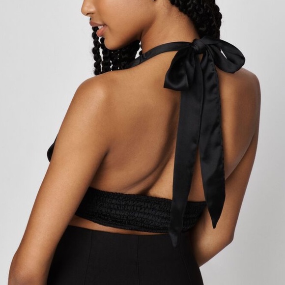 Satin Plunge Halter Tank - Picture 2 of 5